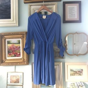 Anthropologie Maeve blue wrap dress
